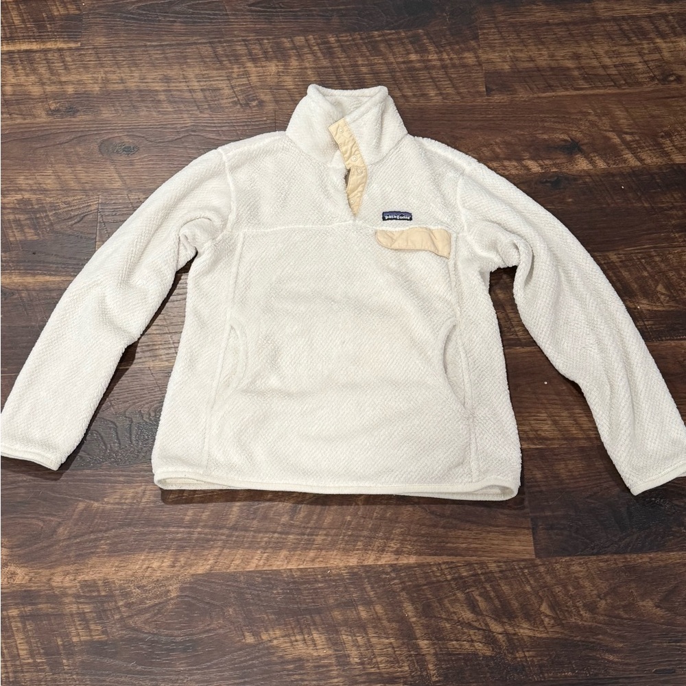 Patagonia Retool Snap T Fleece Pullover White Women Size Medium